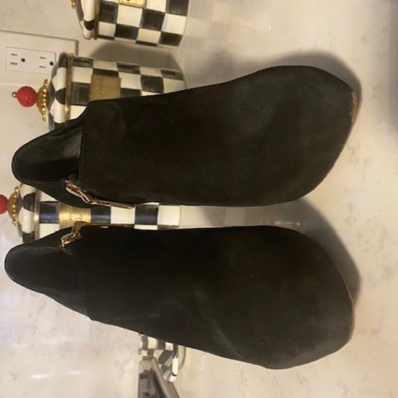 Prada Black Suede Booties Size 37 - Picture 2 of 6